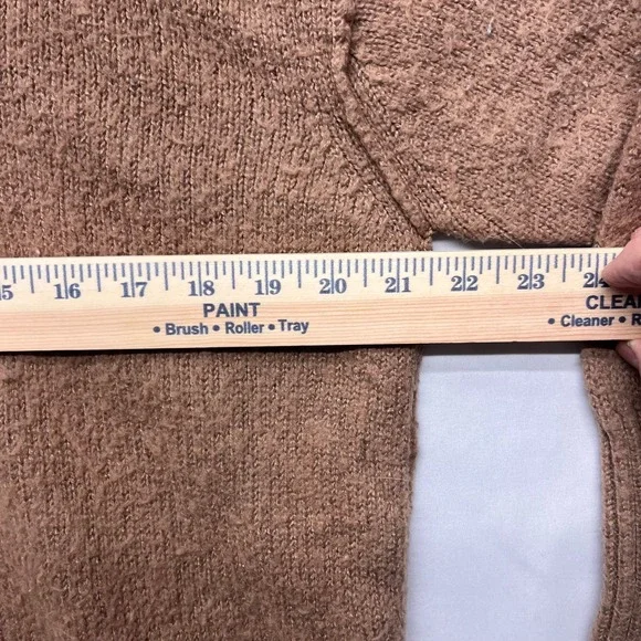 Wild Fable Brown V-Neck Oversized Pullover Sweater Small Recycled Polyester - Picture 4 of 8